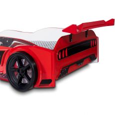 Дитяча ліжко машина GT18 4x4 Turbo Red з підсвіткою, спойлер